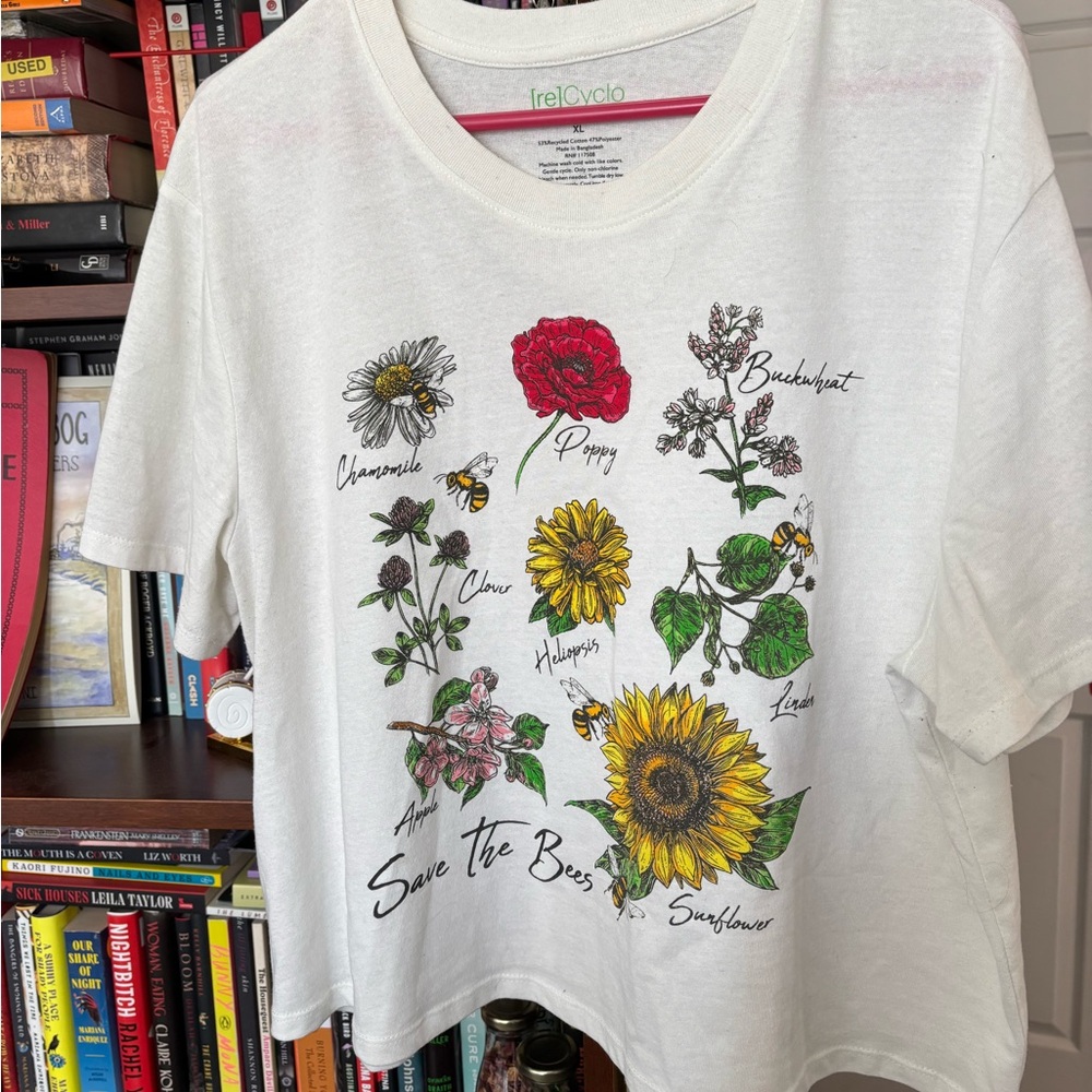 White Floral Graphic Tee
